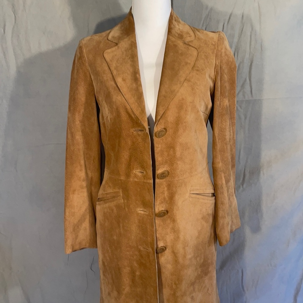 C1 H&M brown suede leather jacket size 4
